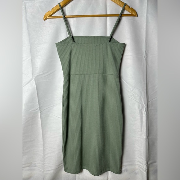 Forever 21 Sage Green Ribbed Body-Con Mini Dress - Picture 3 of 4